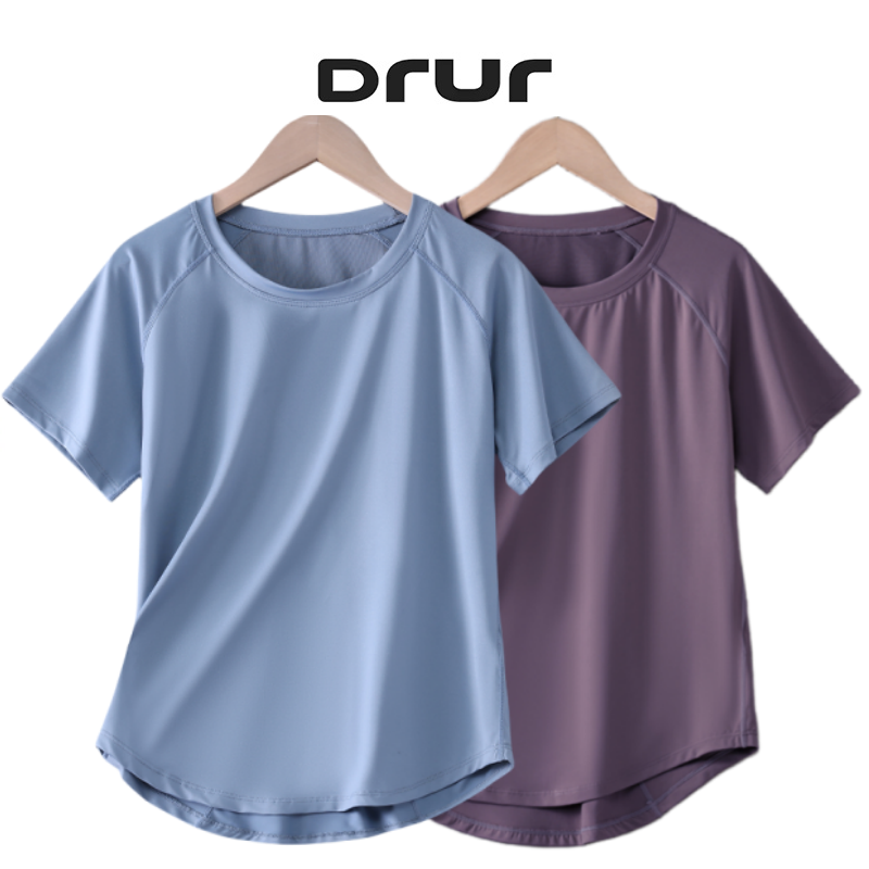 Compression Shirt Workout - DRUR Women Sports T-shirt Short Sleeve