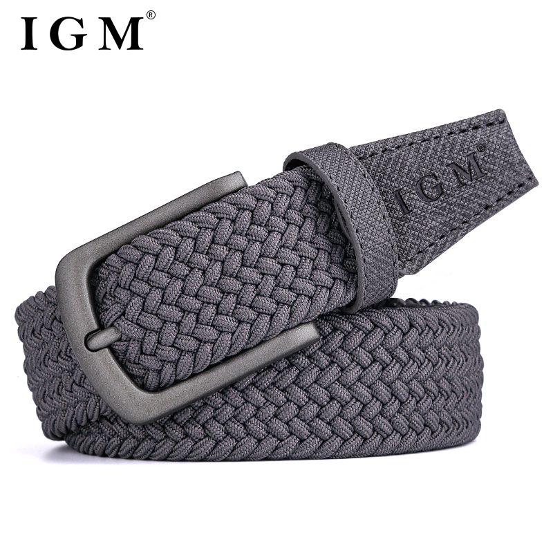 Mens Fashion Dark Grey Pants - Fashion Men needle buckle belt Canvas