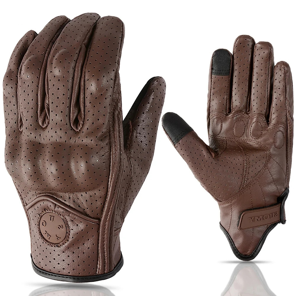 Men'S Fashion Gloves - SUOMY Retro Leather Motorcycle Gloves Men