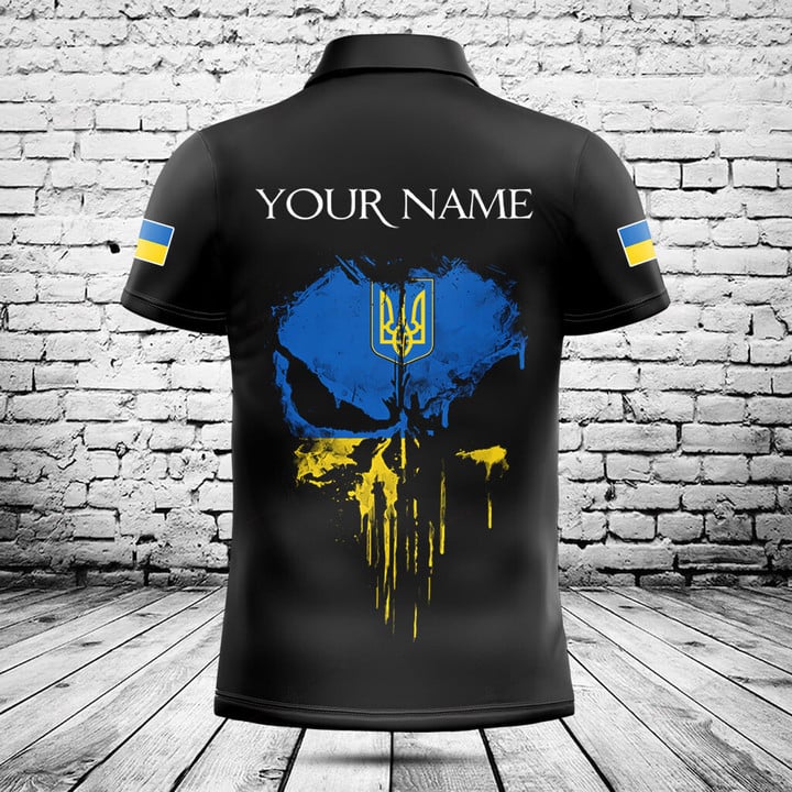 Men'S Fashion Names - Custom Name Ukraine Flag Skull Graphic