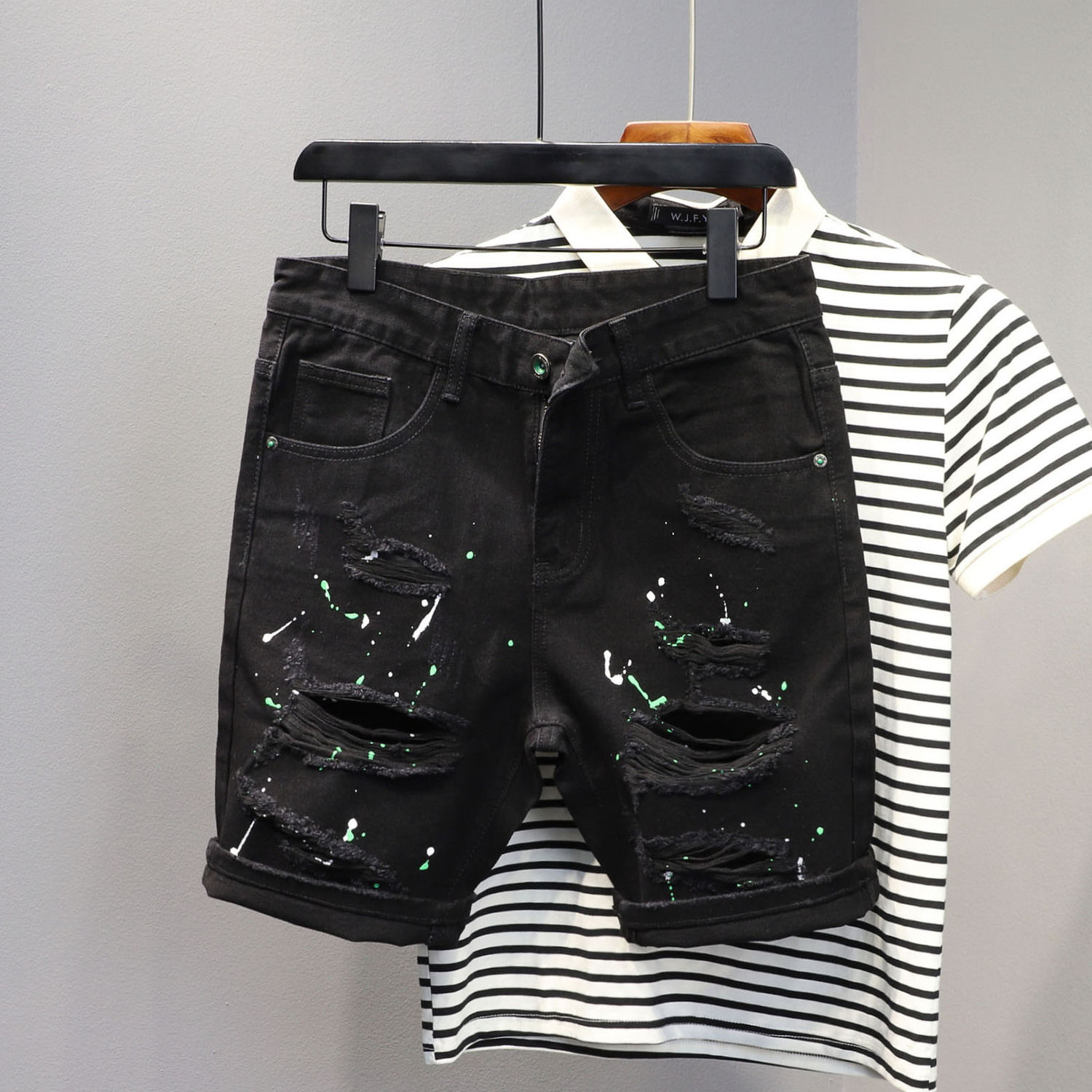 Skinny Jeans Ripped - Skinny Short Jeans Pants for Men