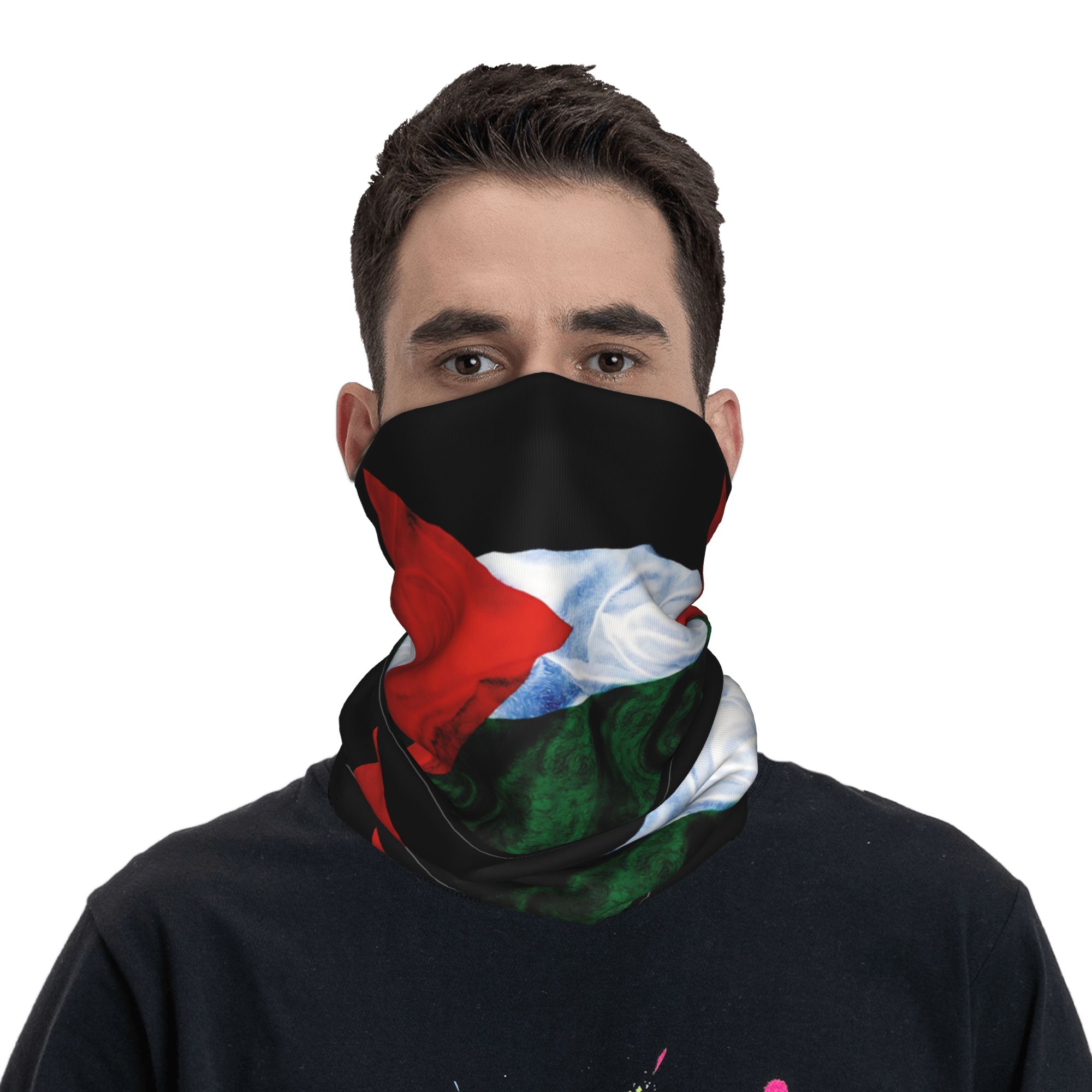 Men'S Fashion Rings - Palestine Flag Bandana Funny Cycling Mask