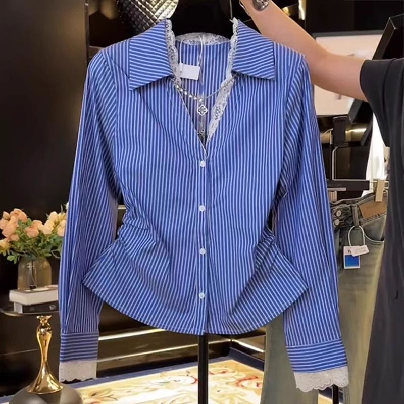 Elegant Lace Patchwork Pleated - đánh giá và giá Polo Shirt Slim