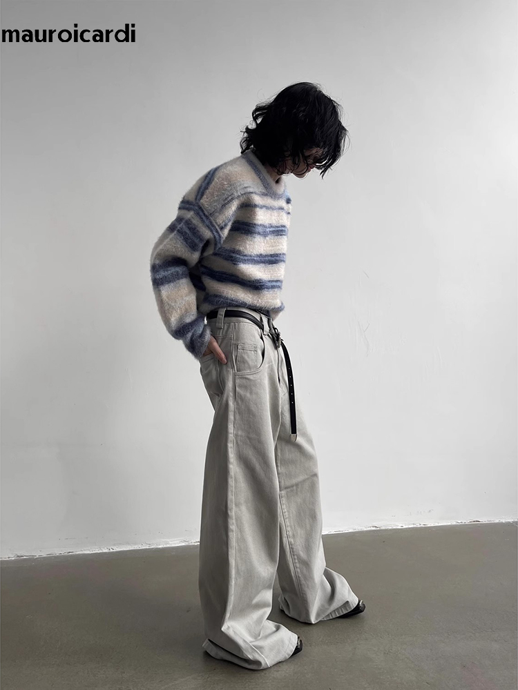 Mauroicardi Autumn Grey Flowy  - đánh giá và giá Mens Fashion Dark Grey Pants