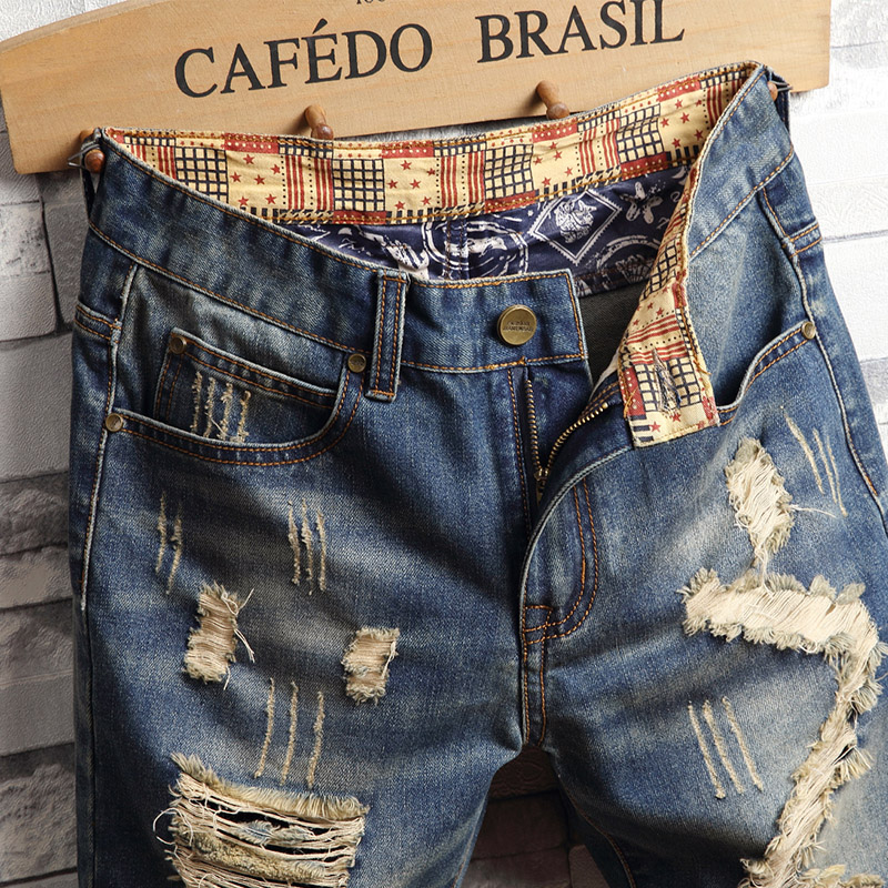 Ripped Hip-hop Denim Shorts Me - đánh giá và giá Men Fashion Jeans