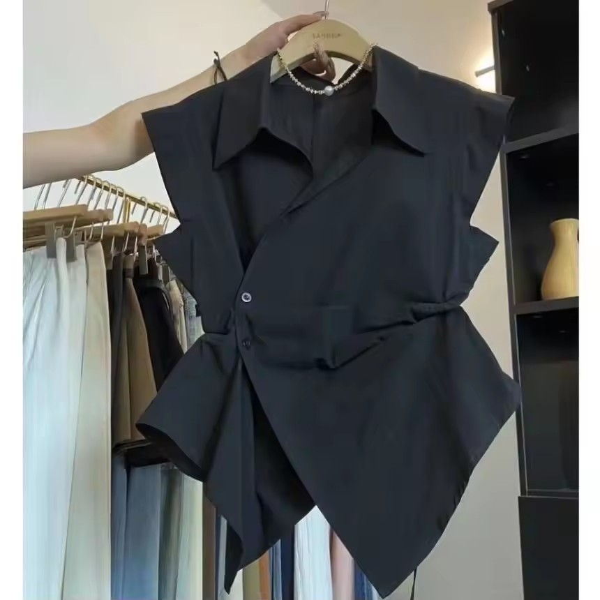 French Solid Color Pleated Irr - đánh giá và giá Polo Shirt Slim