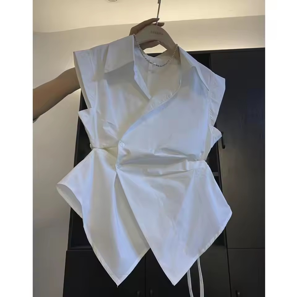 French Solid Color Pleated Irr - đánh giá và giá Polo Shirt Slim