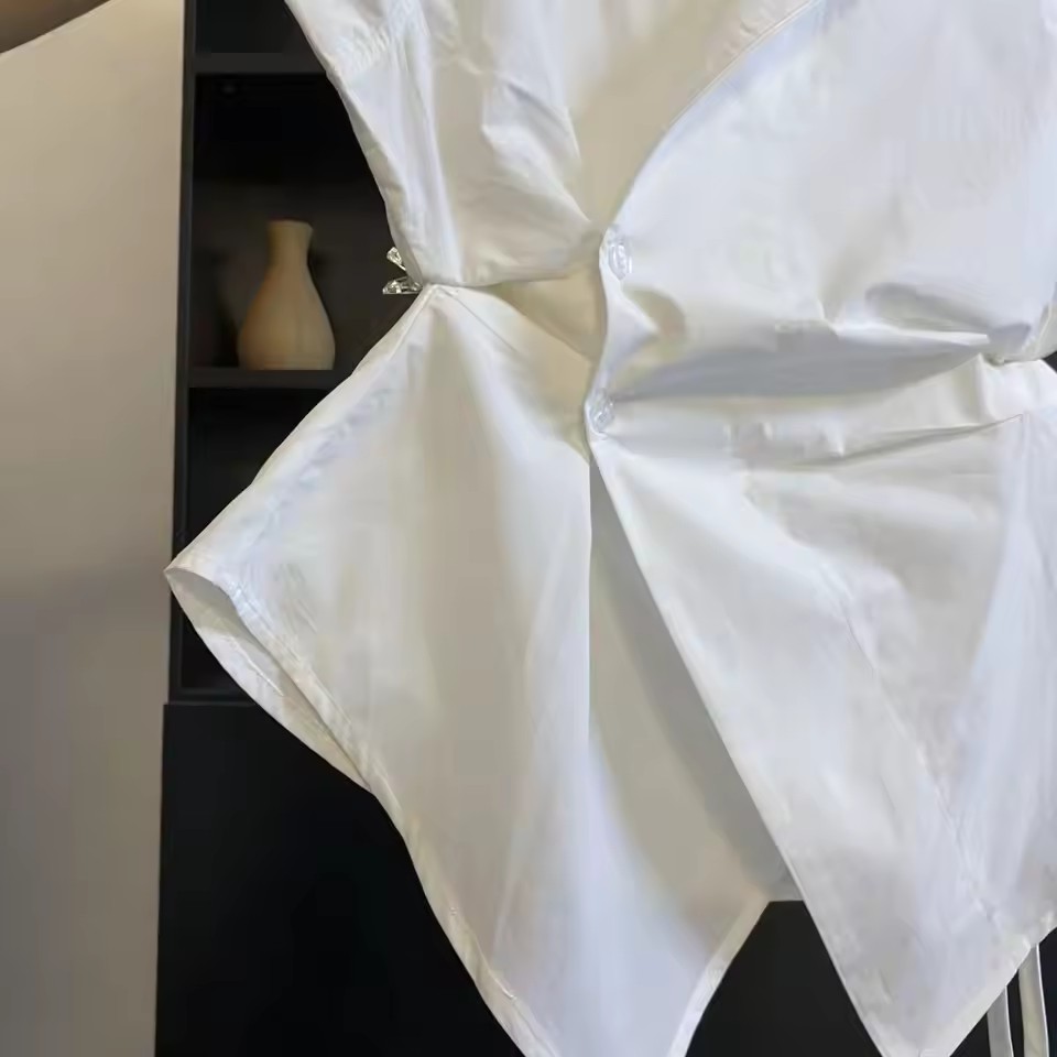French Solid Color Pleated Irr - đánh giá và giá Polo Shirt Slim