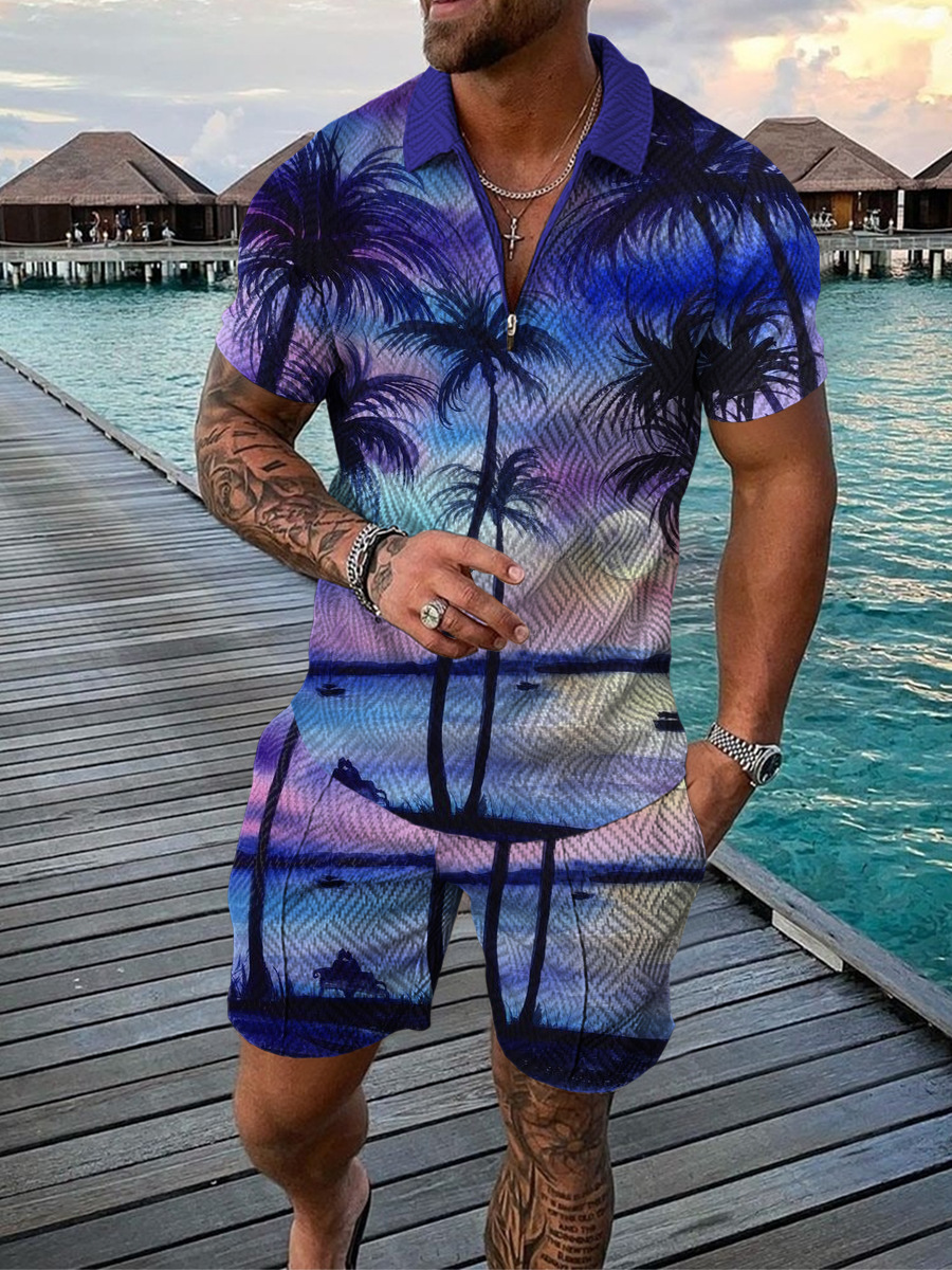 Hawaiian Coconut Tree Print Me - đánh giá và giá Men'S Fashion Polo