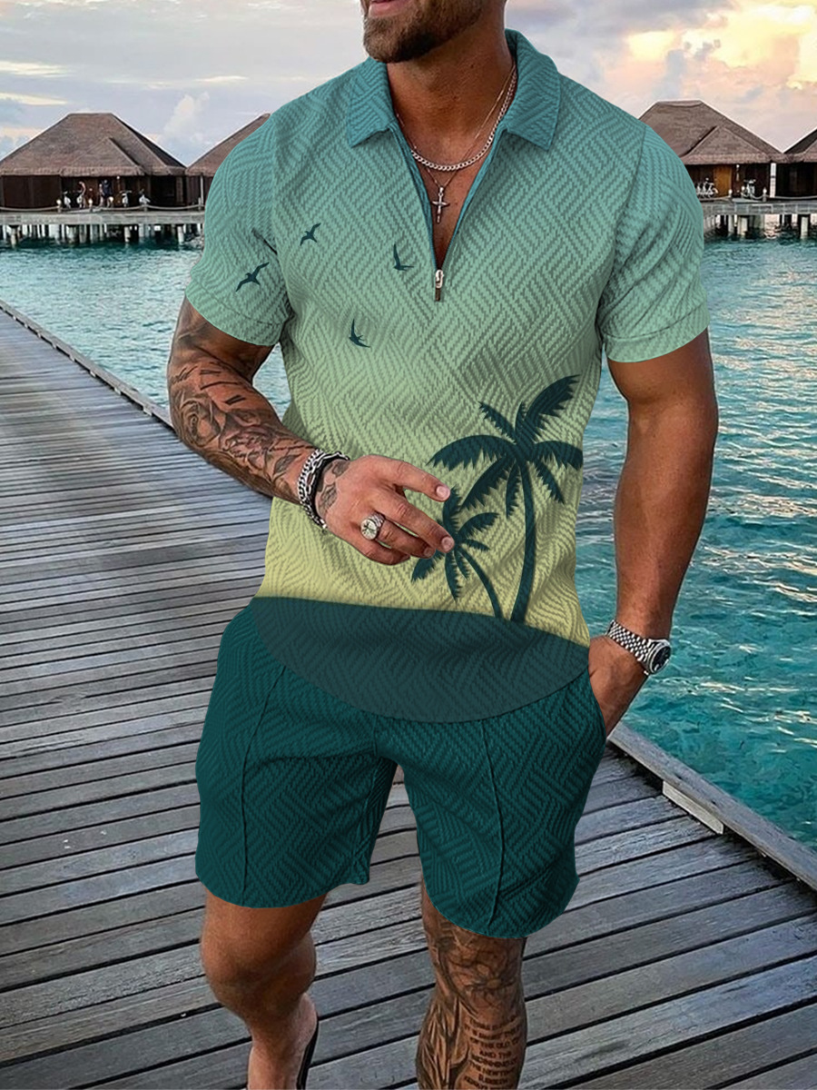 Hawaiian Coconut Tree Print Me - đánh giá và giá Men'S Fashion Polo