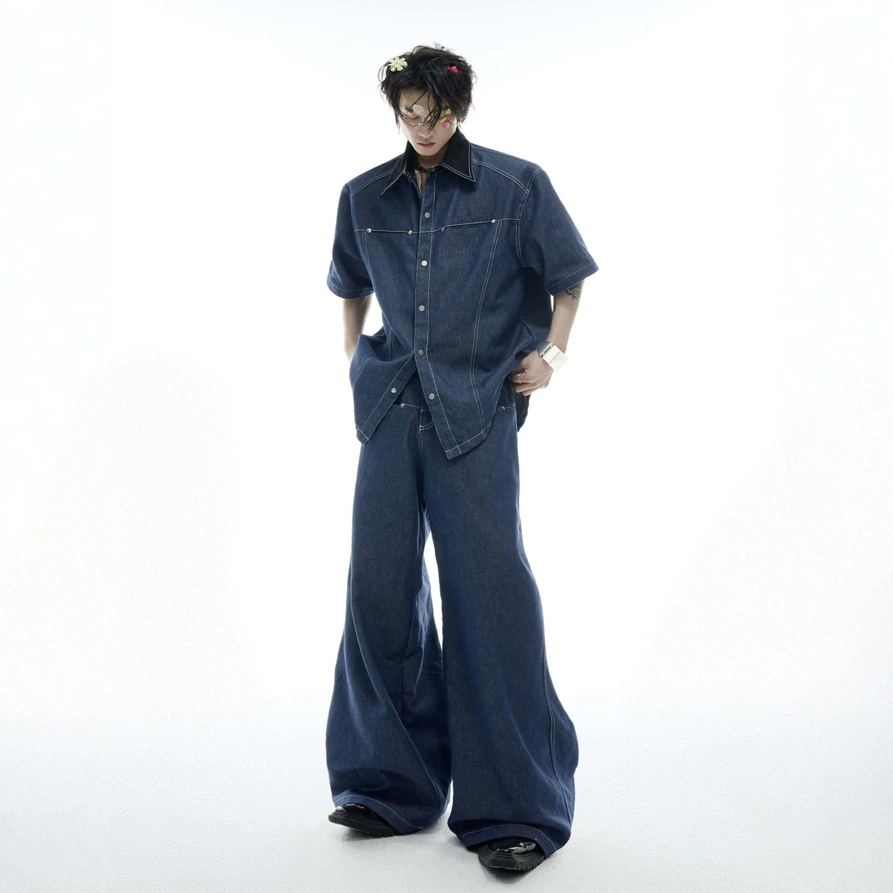 Summer Men's Denim Matching Se - đánh giá và giá Men Fashion Jeans