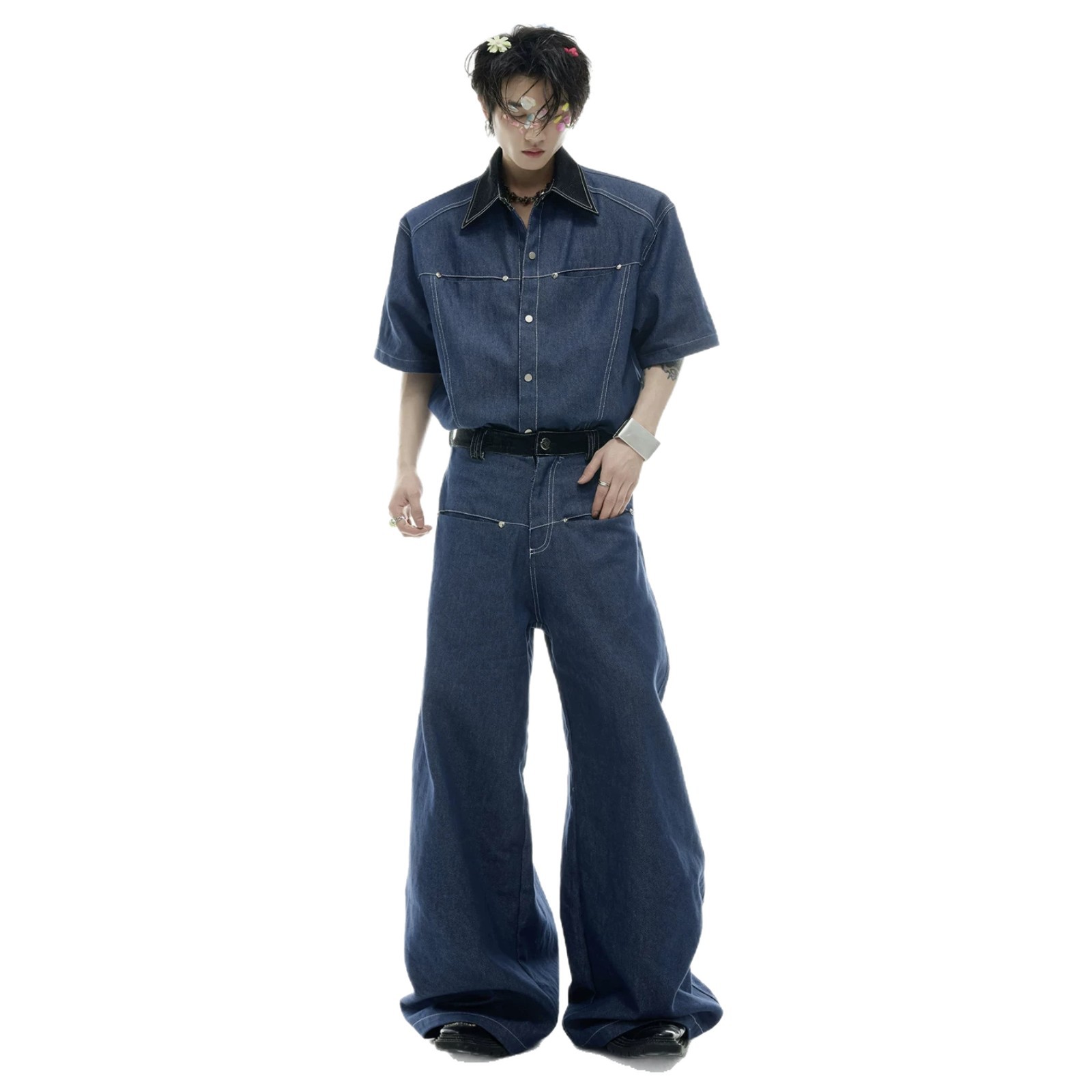 Summer Men's Denim Matching Se - đánh giá và giá Men Fashion Jeans