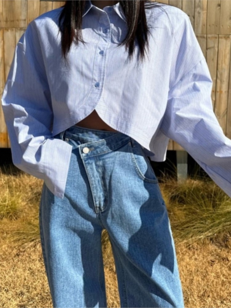 Autumn Striped Shirts Blouses  - đánh giá và giá Polo Shirt Slim