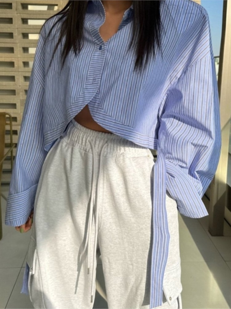Autumn Striped Shirts Blouses  - đánh giá và giá Polo Shirt Slim