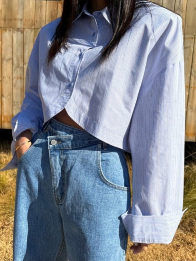 Autumn Striped Shirts Blouses  - đánh giá và giá Polo Shirt Slim
