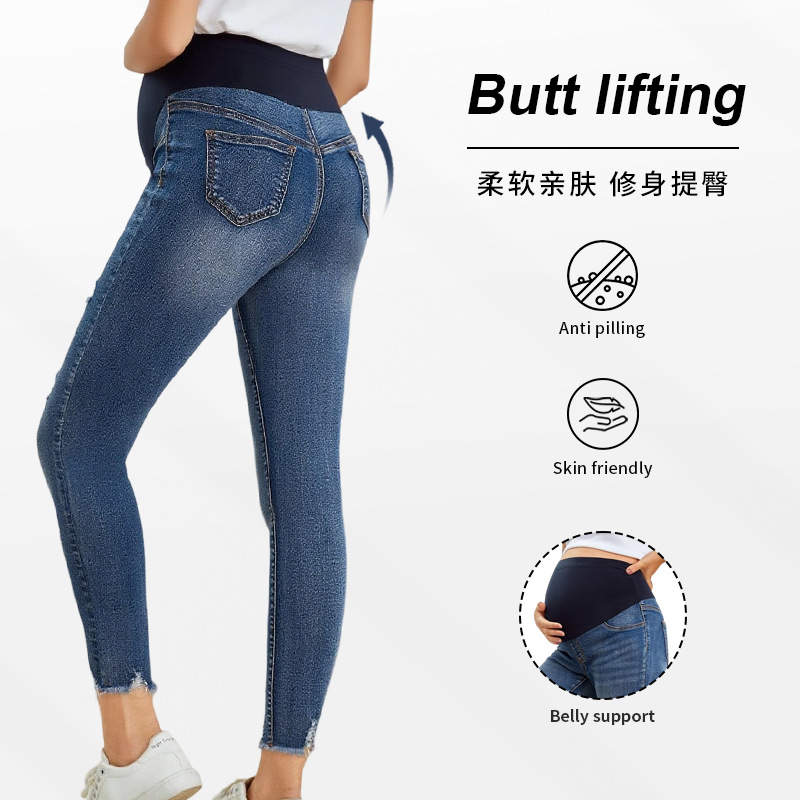 Pregnant Women Casual Tight De - đánh giá và giá Skinny Jeans Ripped