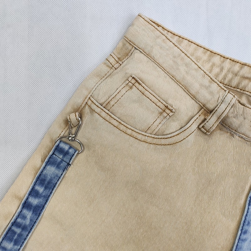 Men's Khaki Spliced Blue Jeans - đánh giá và giá Men Fashion Jeans