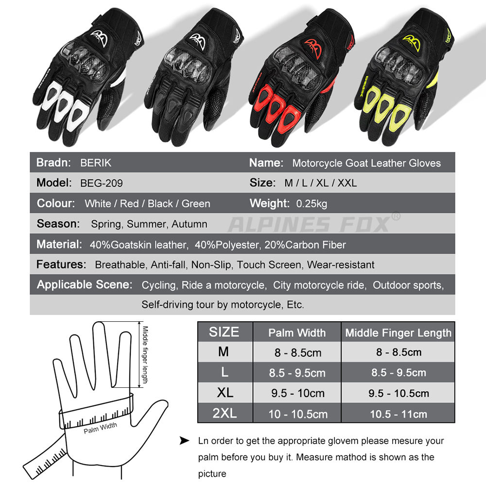 BERIK Gloves Goat Leather Moto - đánh giá và giá Men'S Fashion Gloves