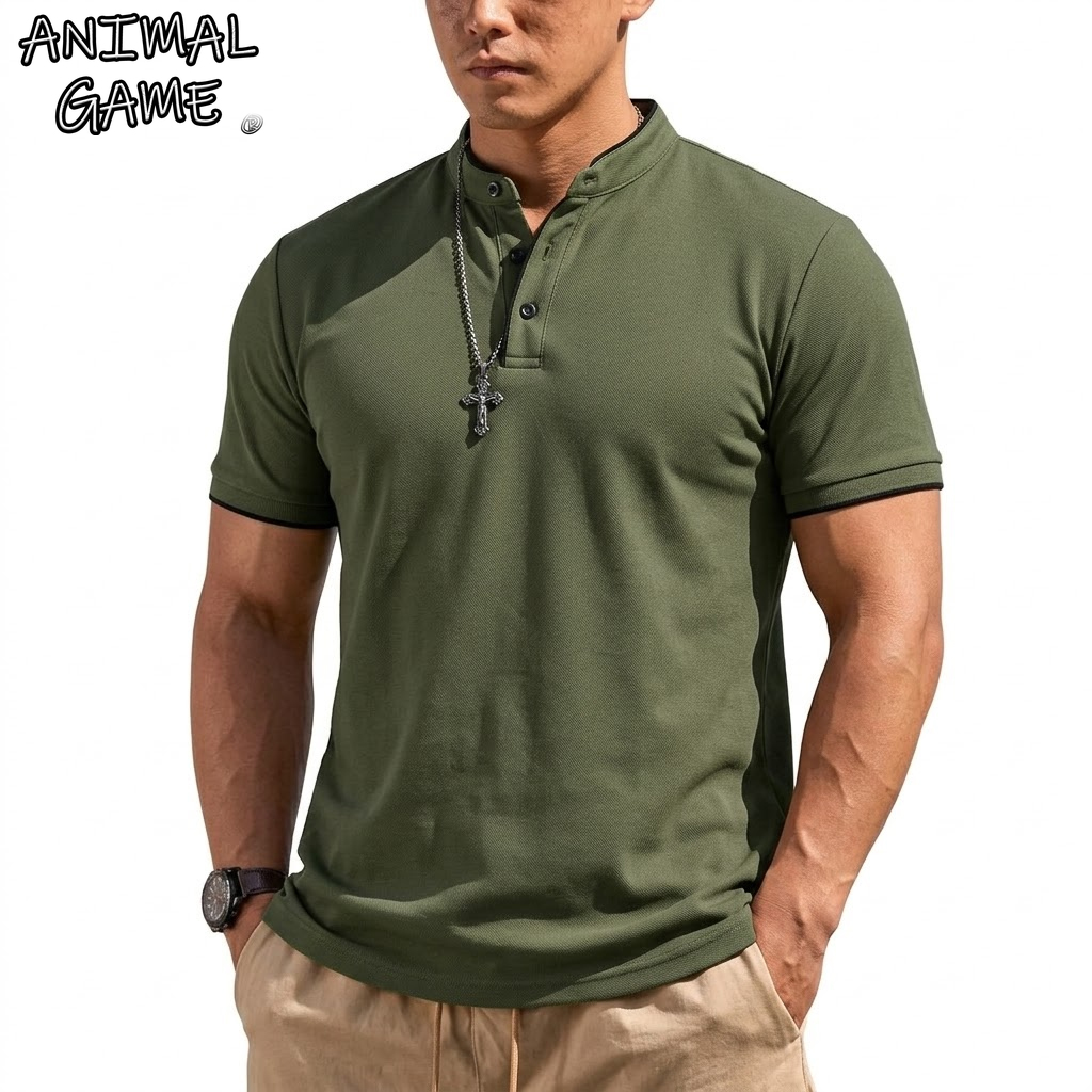 Summer Short Sleeve Henley Shi - đánh giá và giá Men'S Fashion Polo