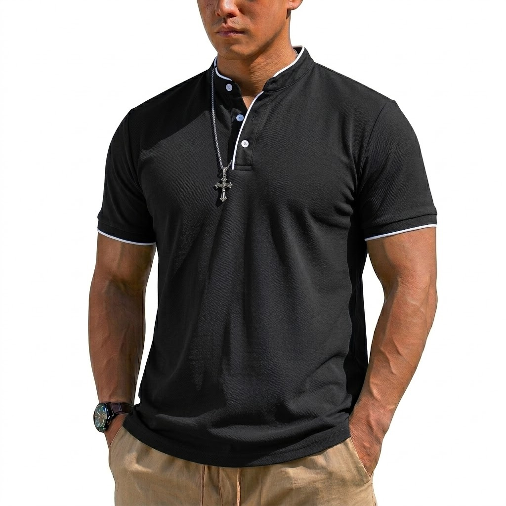 Summer Short Sleeve Henley Shi - đánh giá và giá Men'S Fashion Polo