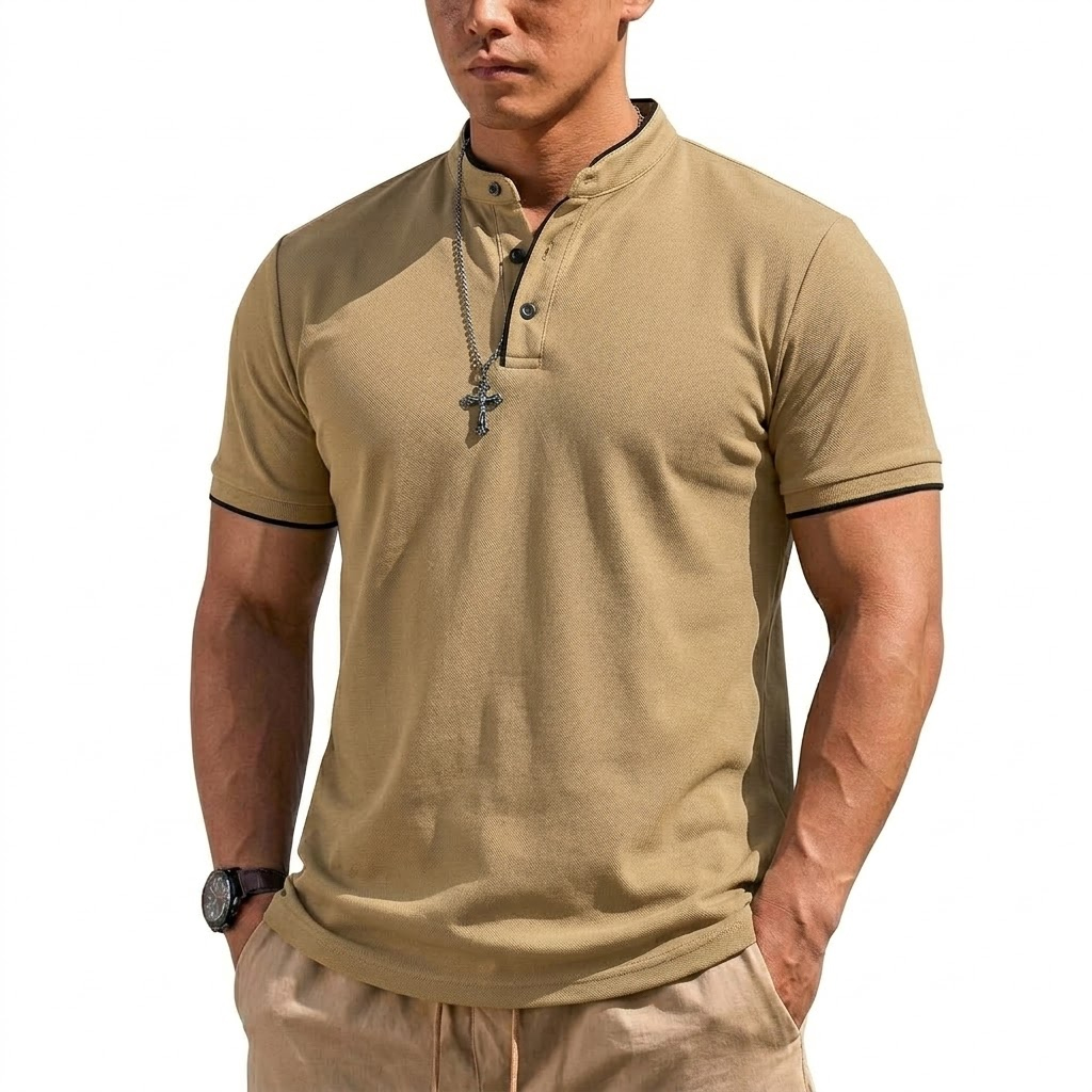 Summer Short Sleeve Henley Shi - đánh giá và giá Men'S Fashion Polo