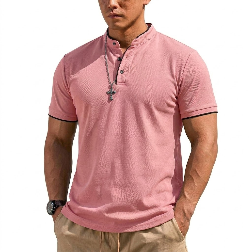 Summer Short Sleeve Henley Shi - đánh giá và giá Men'S Fashion Polo