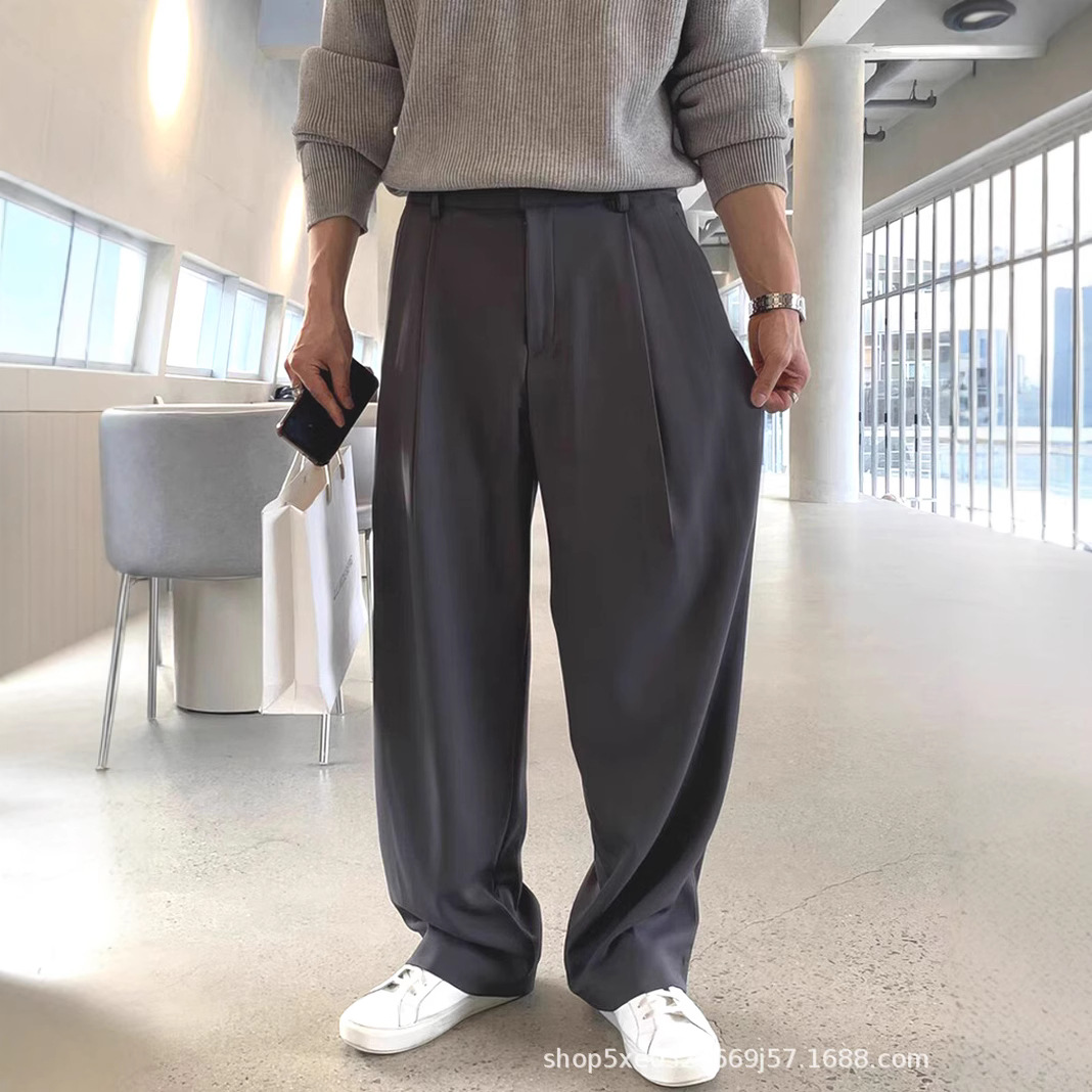 French Style Fashion Men's Bla - đánh giá và giá Mens Fashion Dark Grey Pants