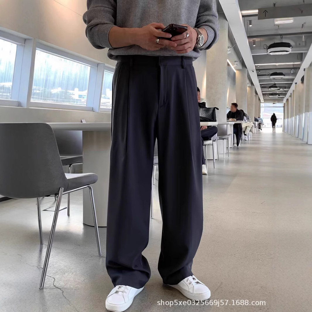 French Style Fashion Men's Bla - đánh giá và giá Mens Fashion Dark Grey Pants