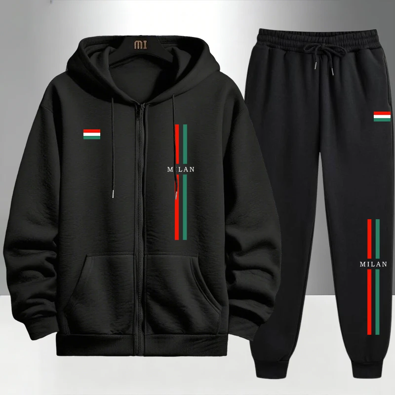 2026 Italy Printed Men's Set Z - đánh giá và giá Men'S Fashion Zipper Hoodie
