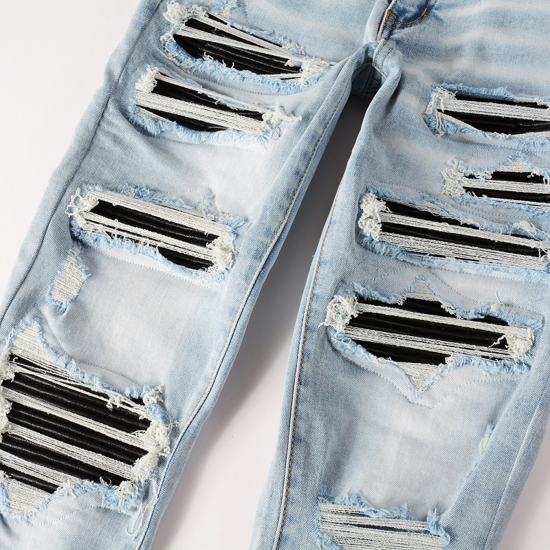 Men Black Pleated Patch Biker  - đánh giá và giá Skinny Jeans Ripped