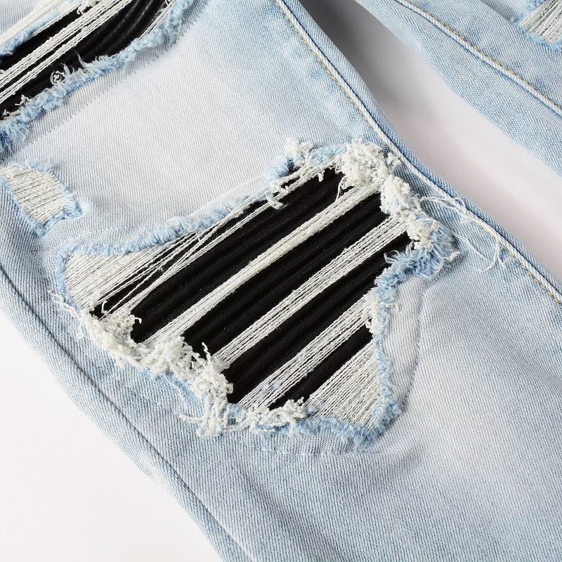 Men Black Pleated Patch Biker  - đánh giá và giá Skinny Jeans Ripped