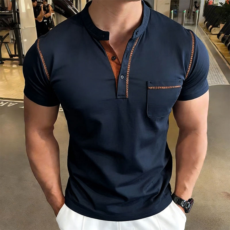 New Summer Men's Henry Collar  - đánh giá và giá Men'S Fashion Polo
