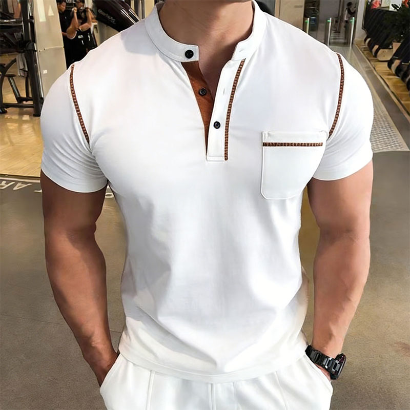 New Summer Men's Henry Collar  - đánh giá và giá Men'S Fashion Polo