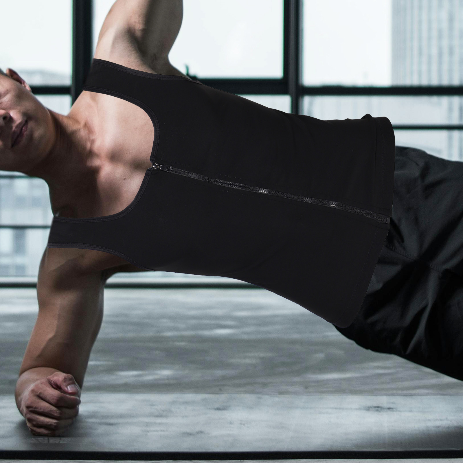 Men Zip Up Compression Sweat V - đánh giá và giá Compression Shirt Workout
